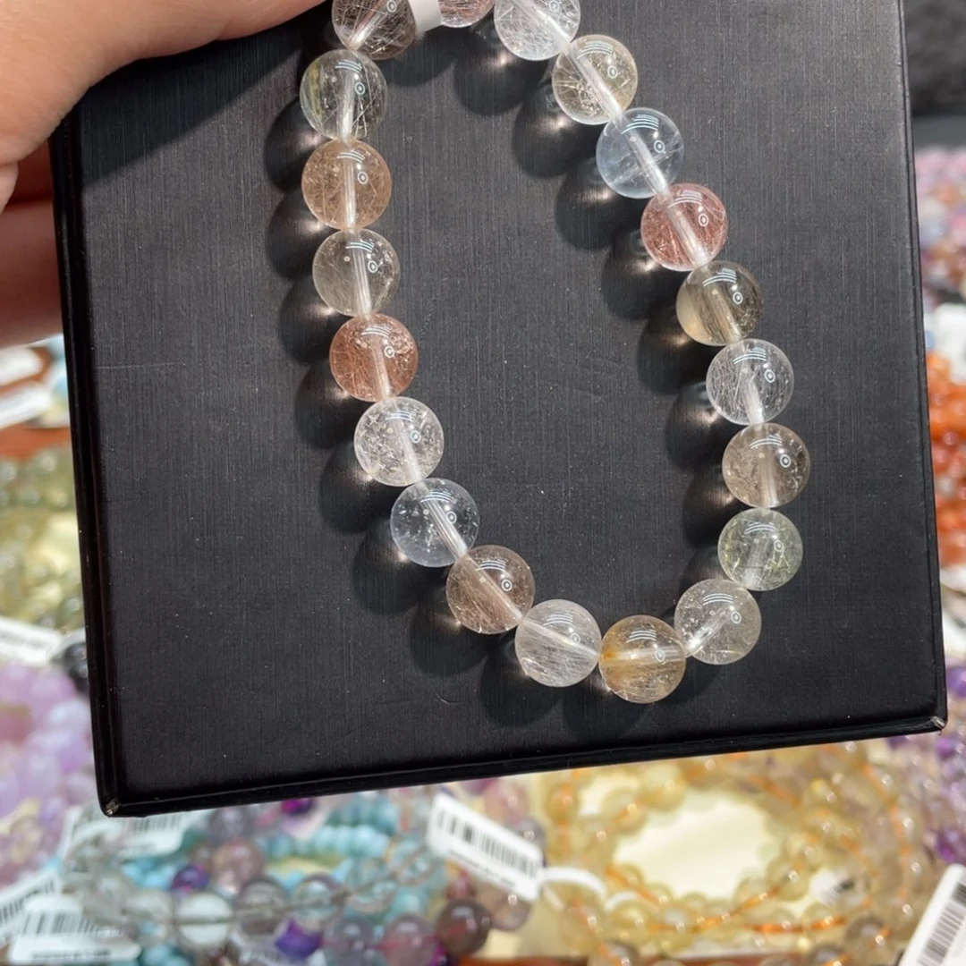 水晶手串未镶嵌钢丝兔毛9