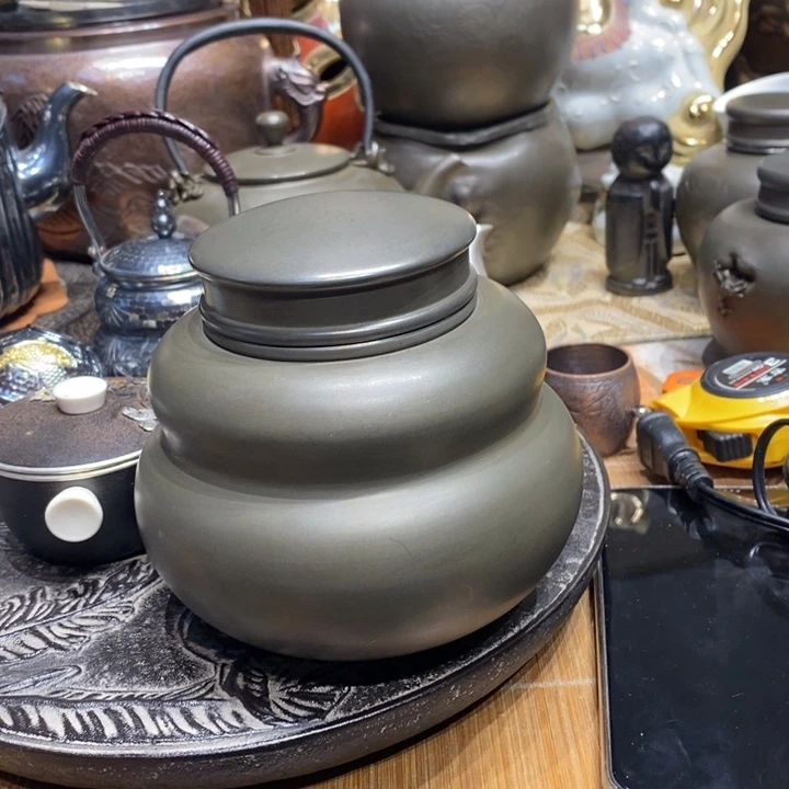 蜜安罐瓷香炉锡茶则