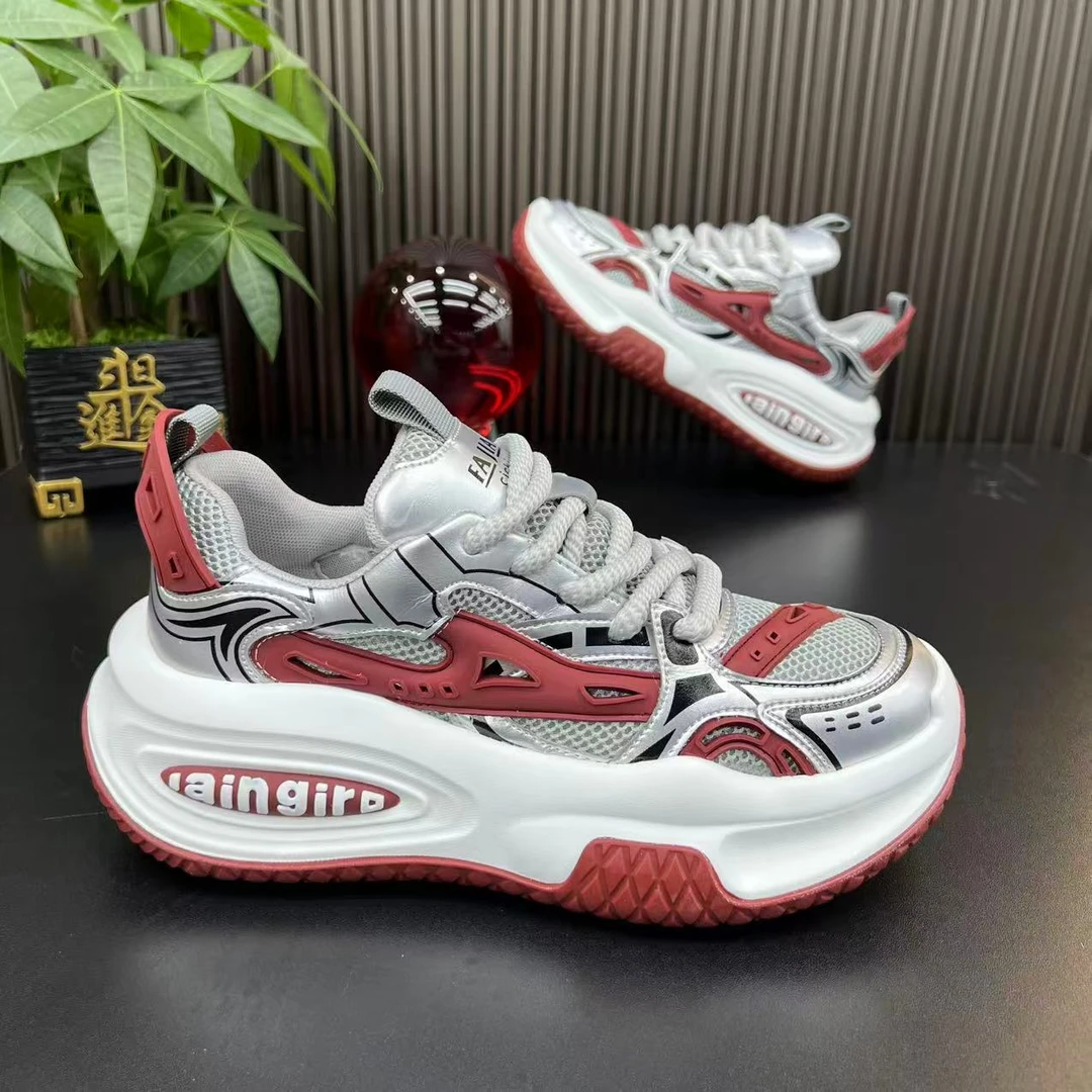 欧洲站2025夏季新款休闲风德训鞋透气男款老爹鞋潮流拼色舒适百搭