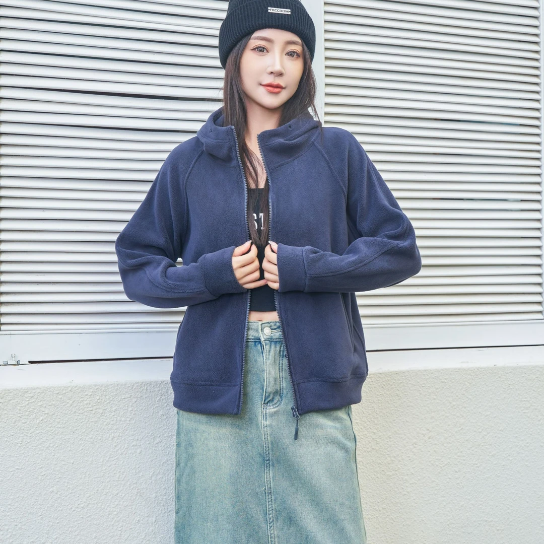 身形计秋冬奥粒绒奥粒外套女士连帽单件外套679