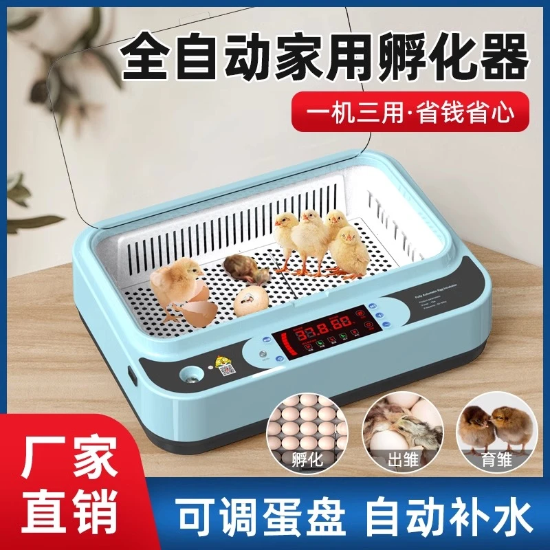 孵化机全自动智能孵化器小型家用迷你小鸡孵蛋器芦丁鸡鸟蛋孵化箱