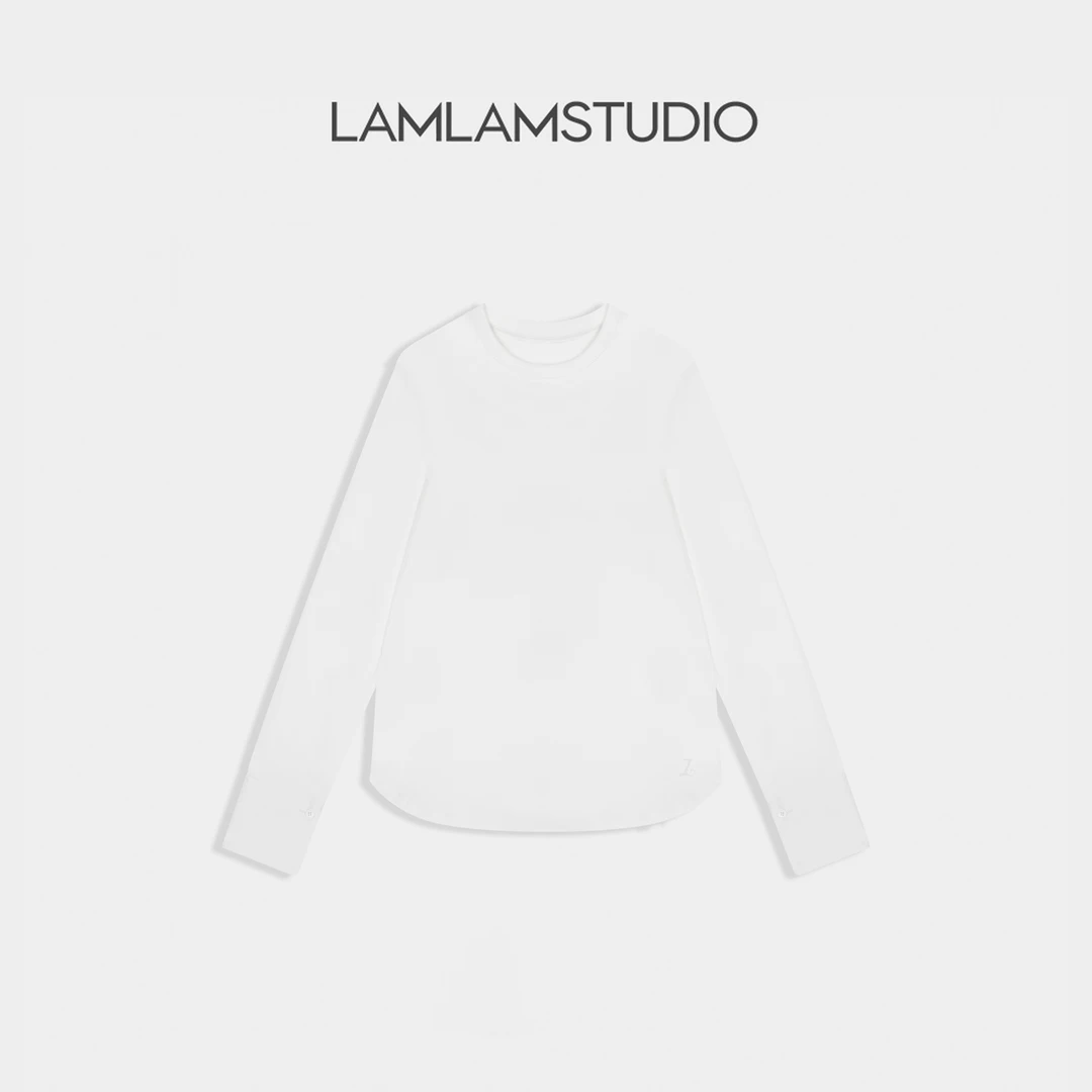 LAMLAM 张一琳“素境松弛”T恤打底衫内搭长袖针织简约圆领L251045T