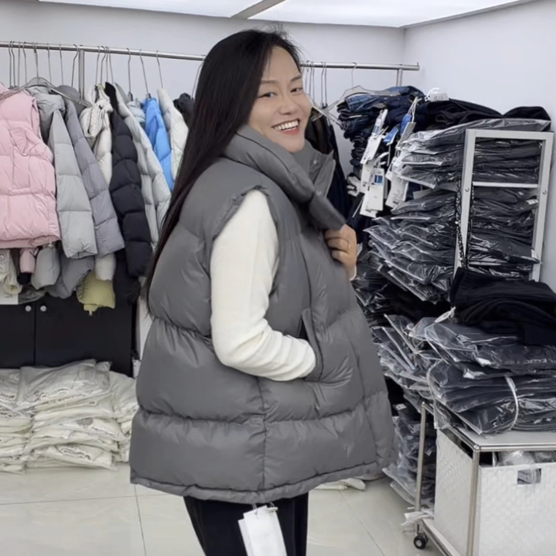 白立领宽松加厚保暖百搭冬季外穿马甲背心女