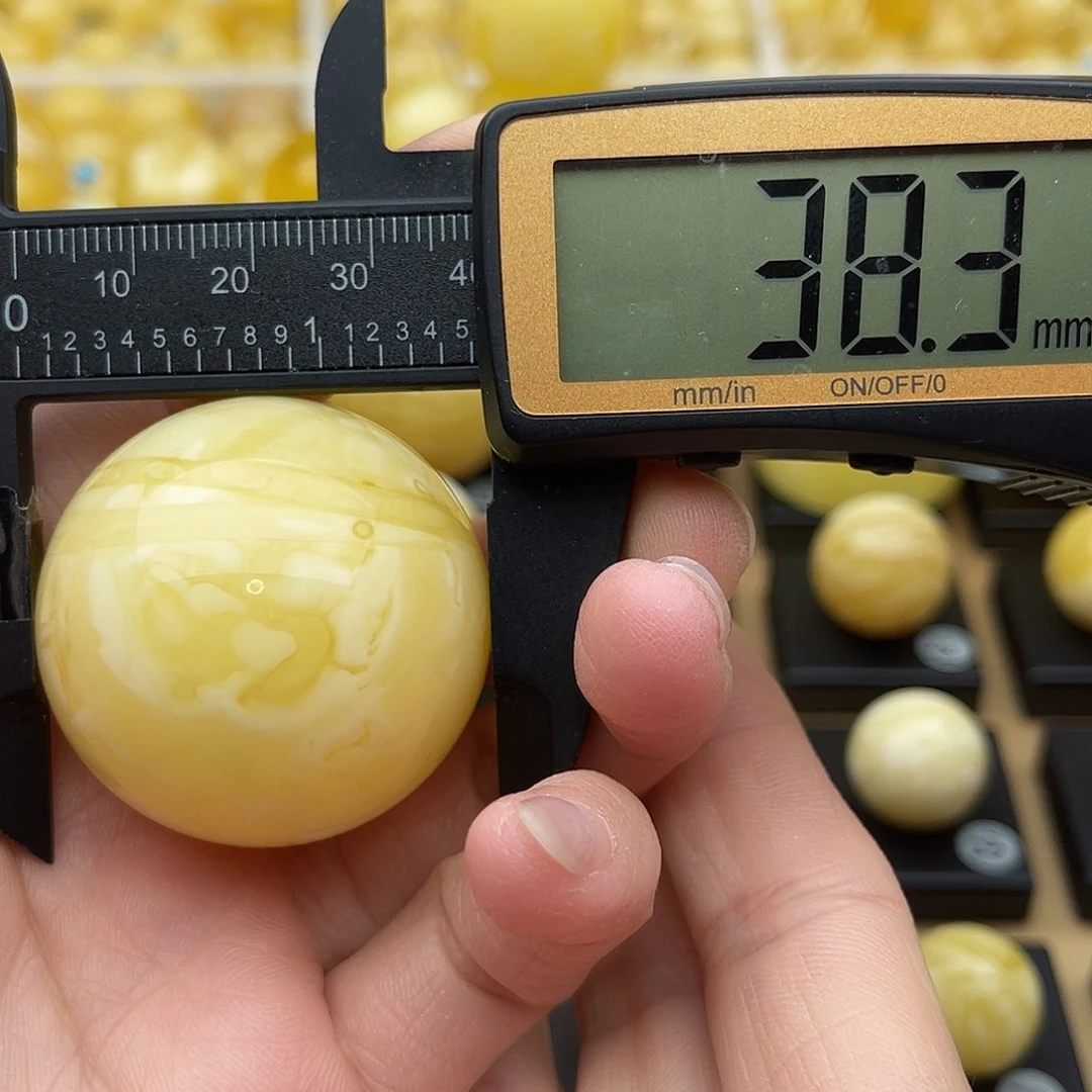 裸石琥珀未镶嵌蜜蜡圆珠鸽