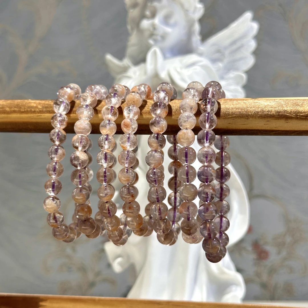 天然紫幽灵水晶手串 多样性发其一 Z175