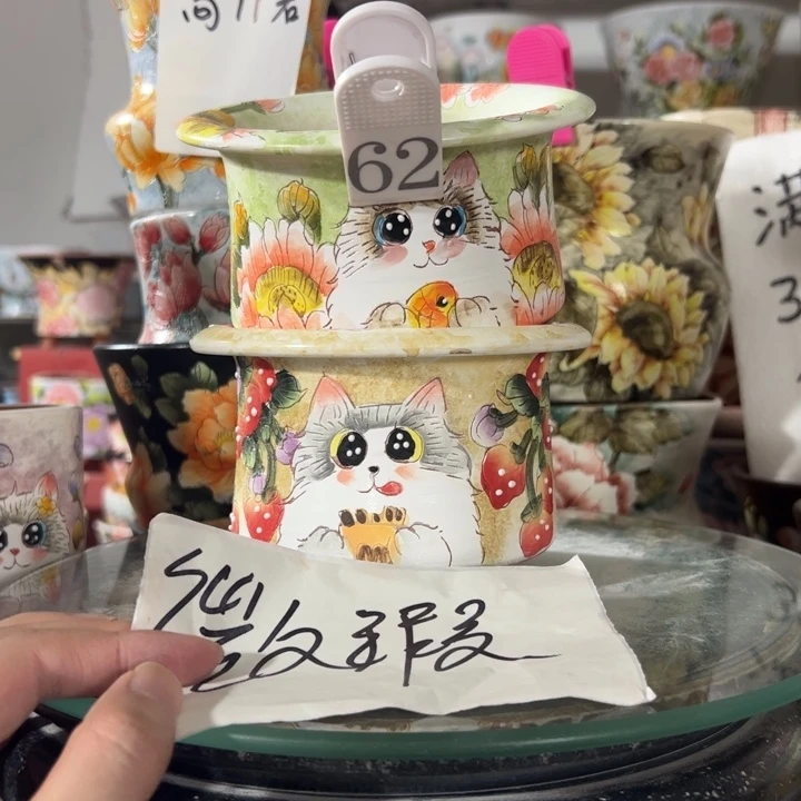 景德镇手绘花盆满38包邮偏远地区除外