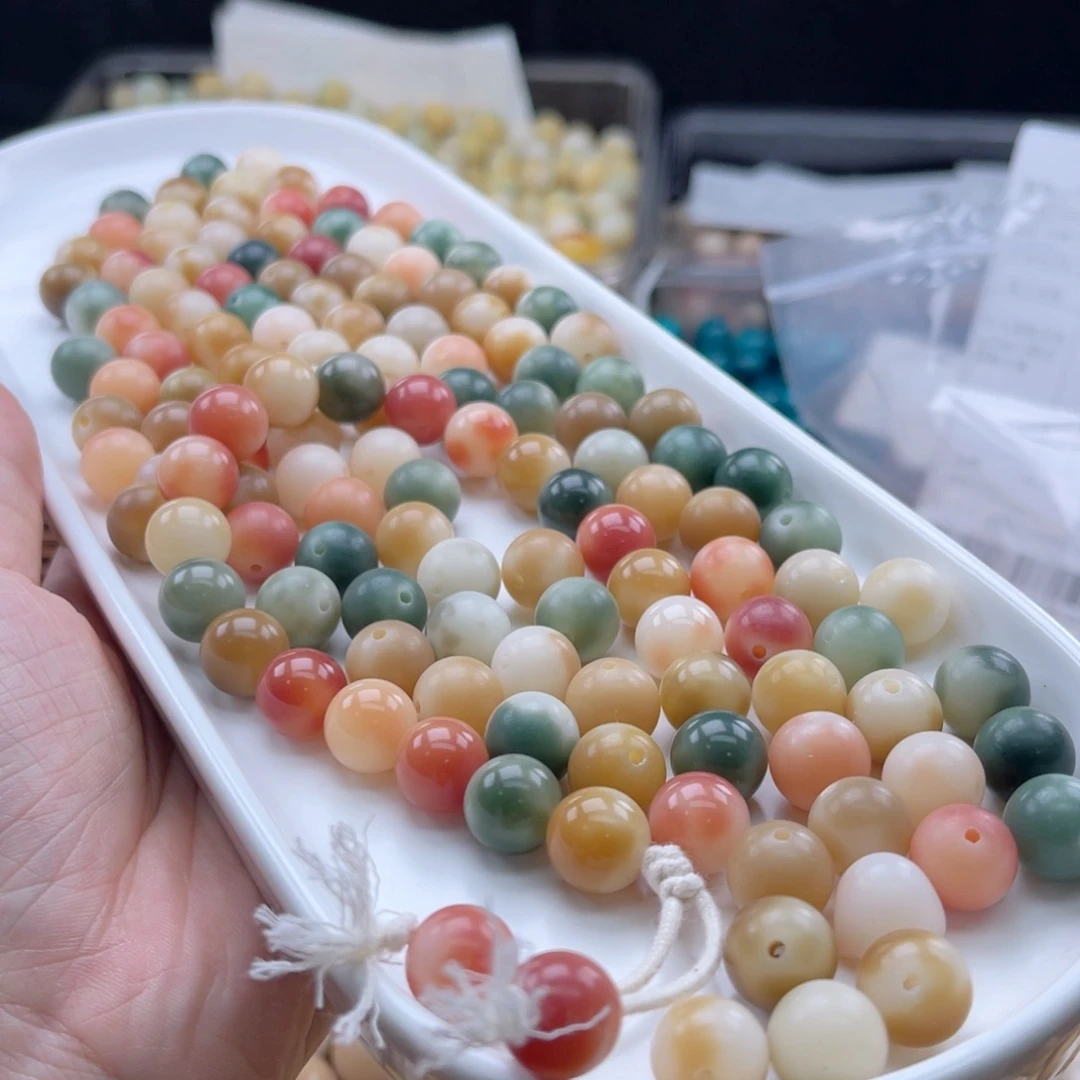 白玉菩提吊坠q12mm/100+10颗玫瑰庄园
