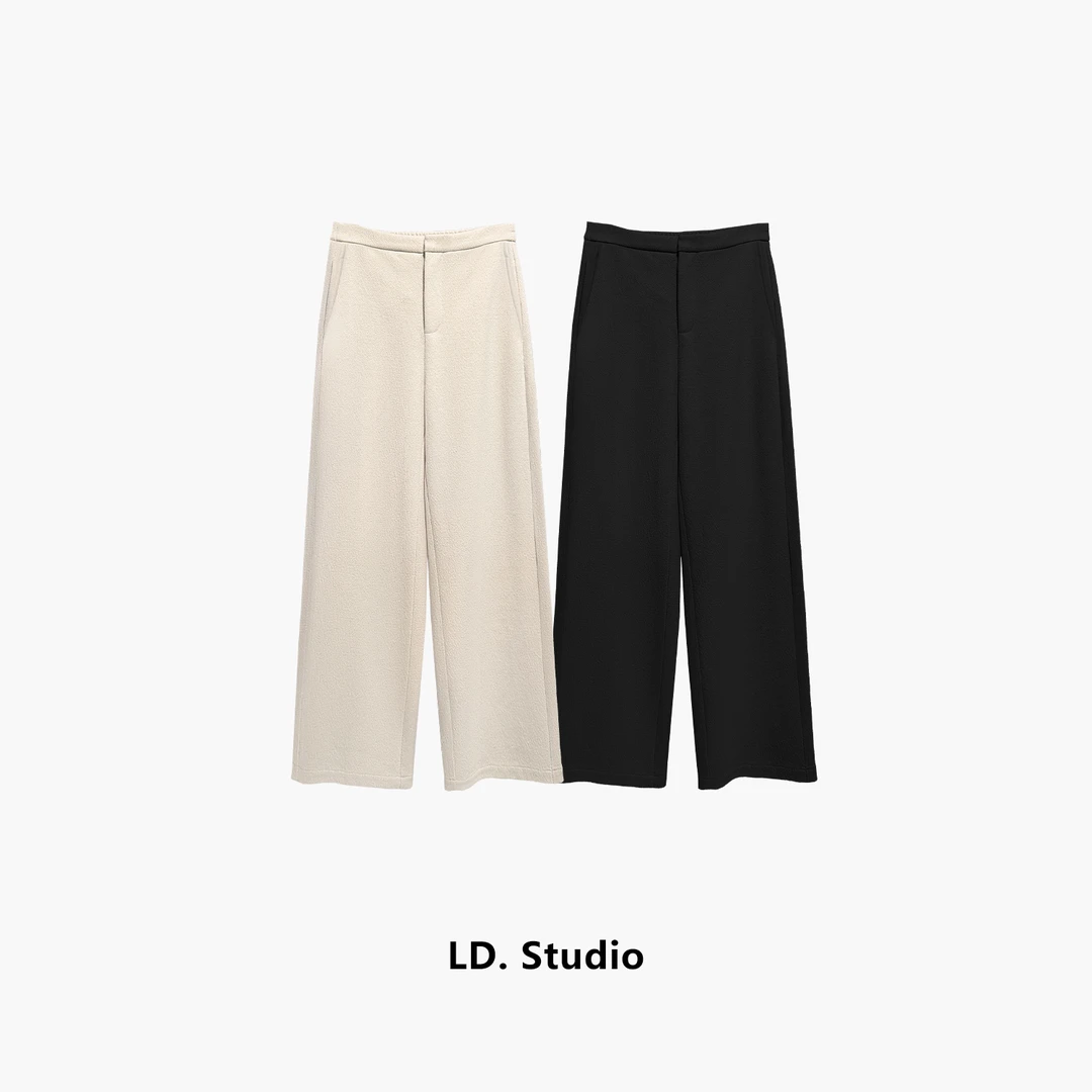 【时尚女神】慵懒松弛感宽松阔腿裤冬裤女高腰显瘦LDK1927