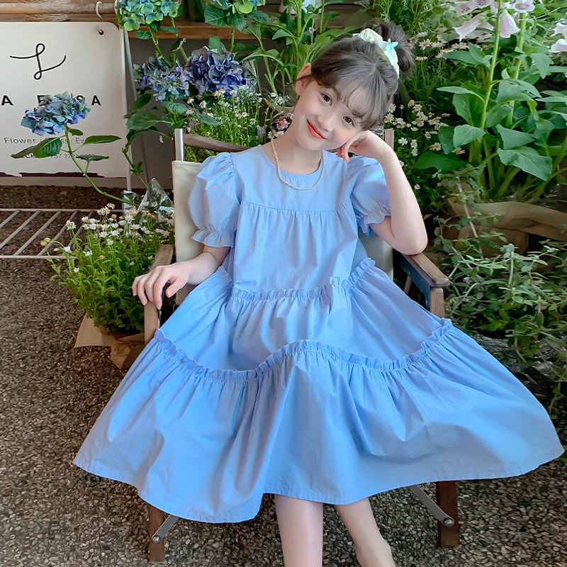 女童连衣裙夏装2025新款儿童洋气渐变公主裙大童夏季纯棉宽松裙子