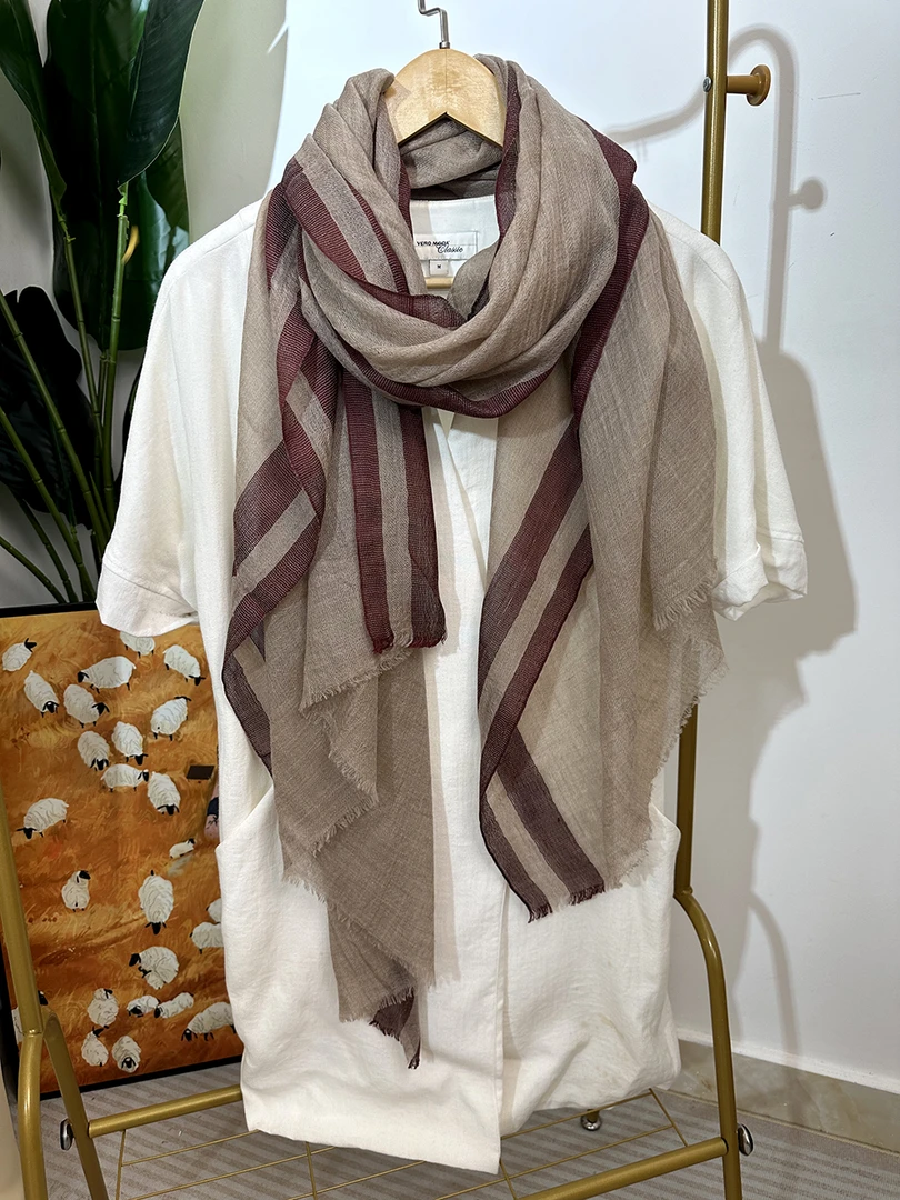 紫绒原色200支水溶羊绒软糯保暖戒指绒围巾空调房女士披肩