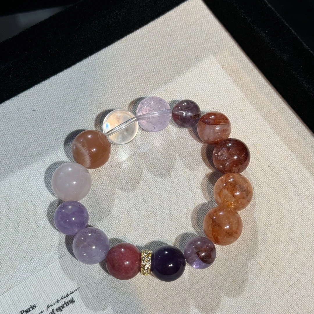 【土星】紫水白水天然水晶