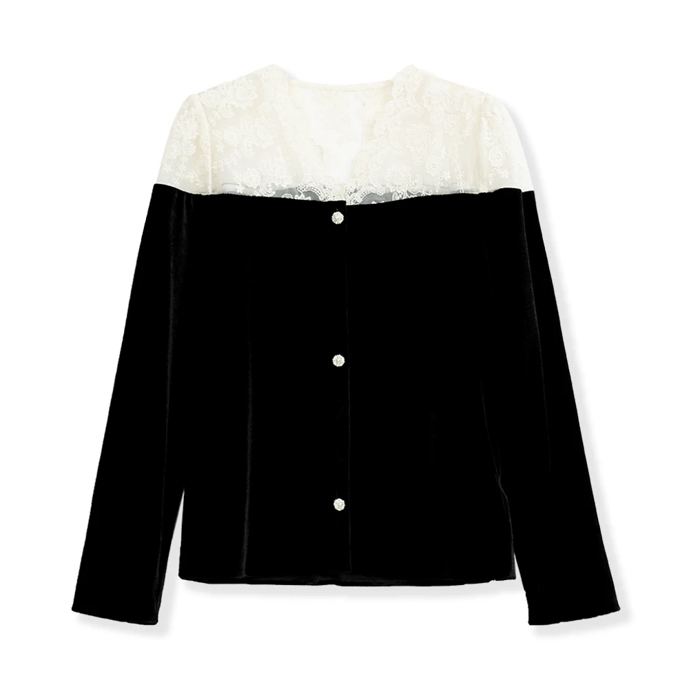 轻奢原创丝绒女士衬衫0429-344-6375