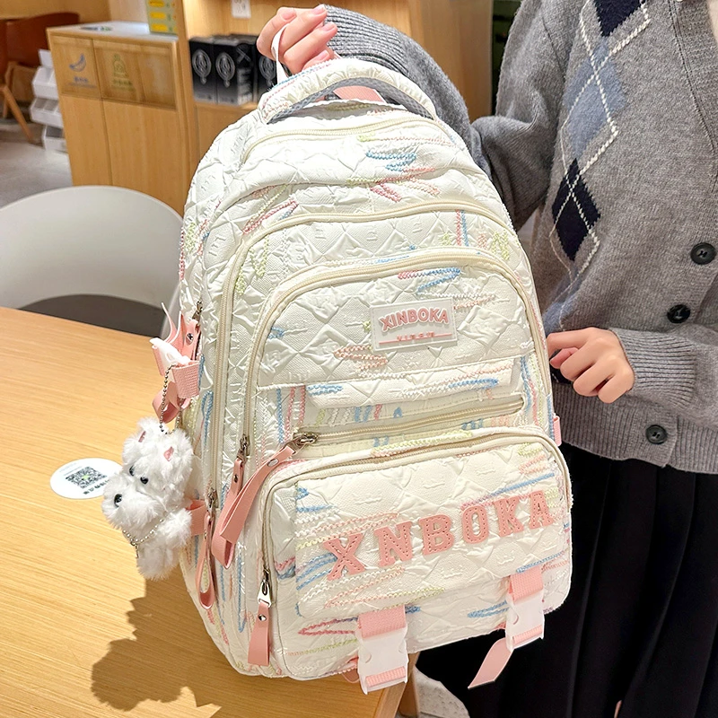 儿童书包ins高颜值推荐高中生女生大学生百搭大容量双肩背包6130