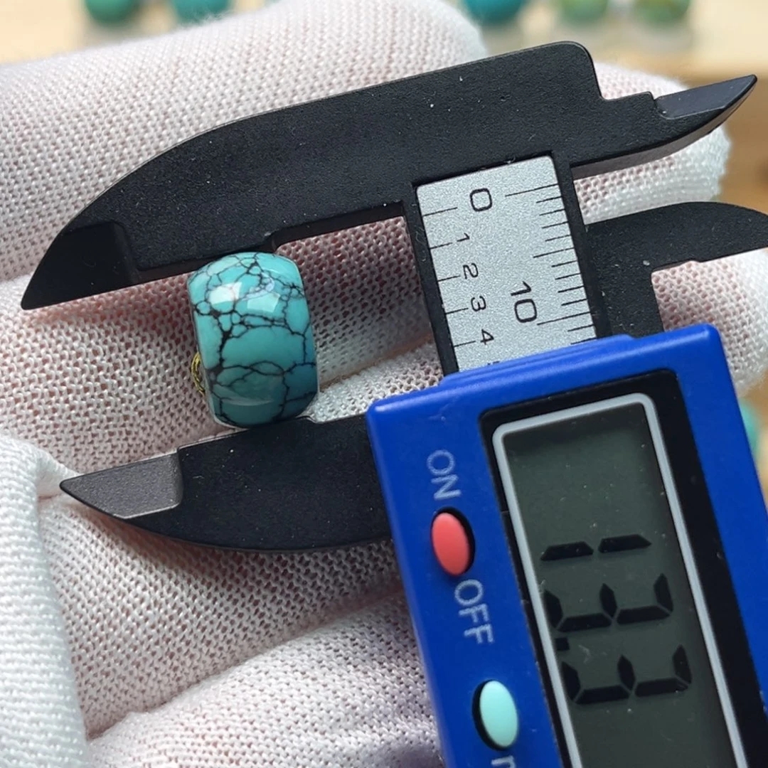 绿松石未镶嵌直切鼓珠