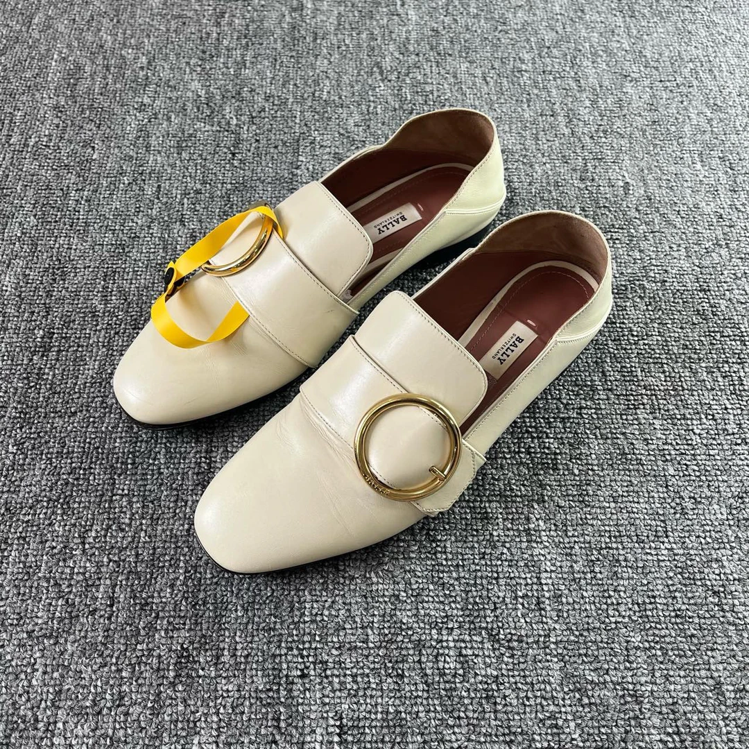95新 BALLY/巴利 一脚蹬平底鞋 36码/1764
