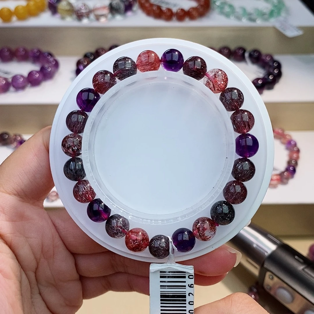 水晶未镶嵌手链黑加仑8