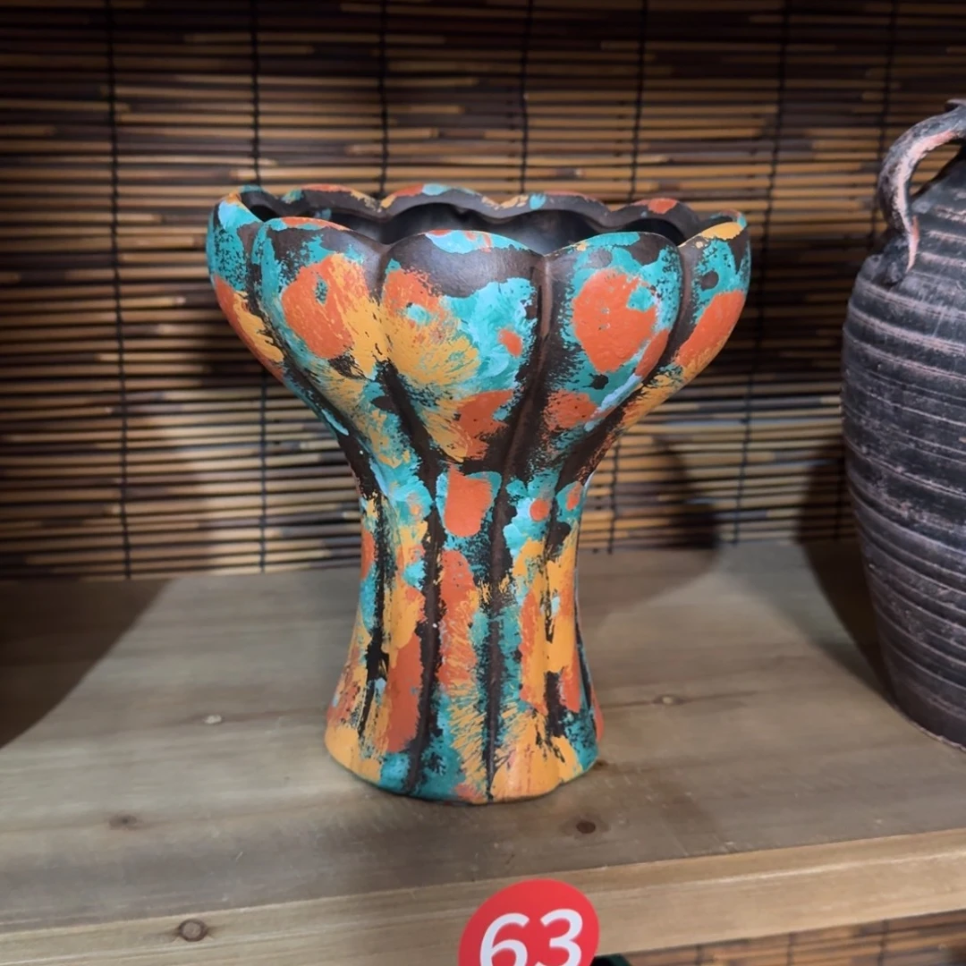 带孔高端浮雕花盆尺寸23-19