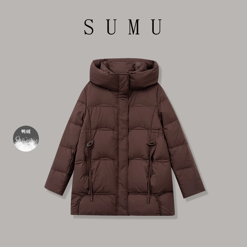 宿慕SUMU女款宽松百搭羽绒服12-13冬季2024新款时尚羽绒服G6700A