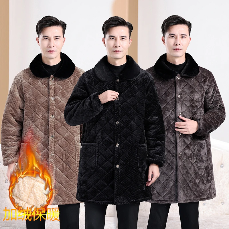 罩衣加绒新款棉衣加厚冬季宽松保暖棉袄耐脏工作服外套中长款棉服