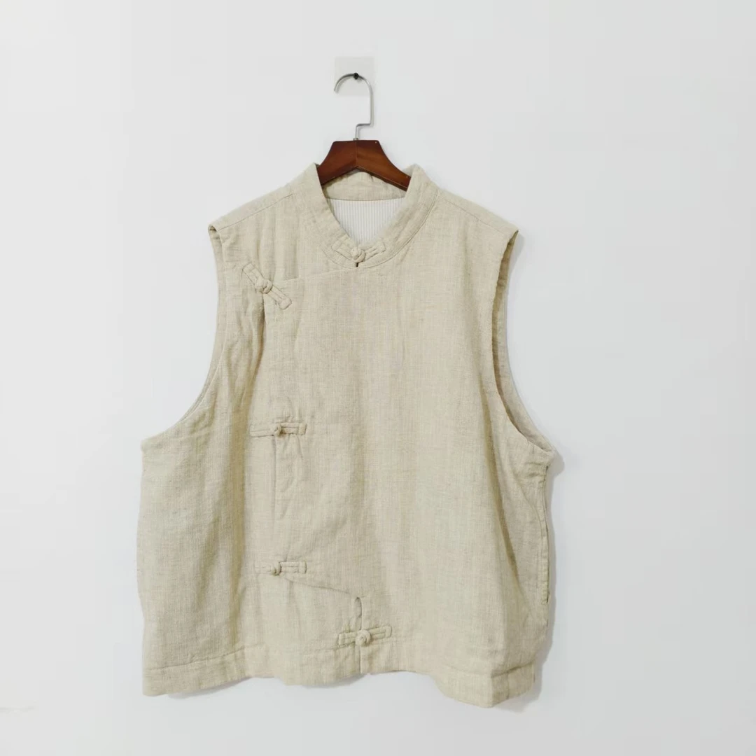 【大梅子推荐】设计款亚麻盘扣棉马夹JG6521A