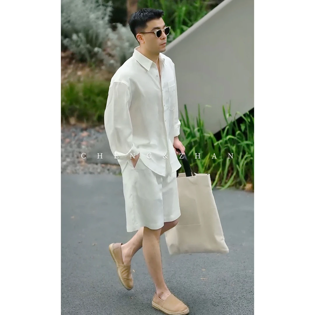 CHENGZHAN | 旗舰系列 |【套装】夏季莱赛尔亚麻衬衫短裤套装4