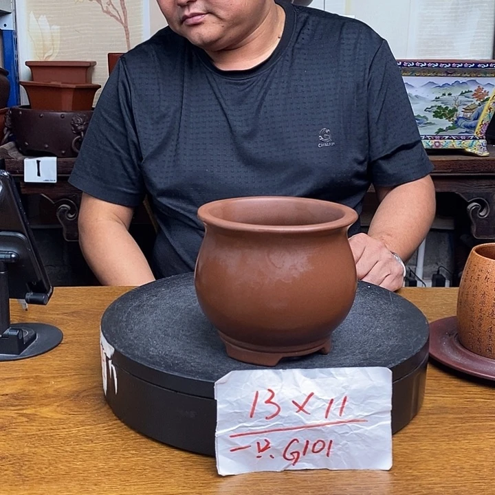 紫砂花盆货号一只G101