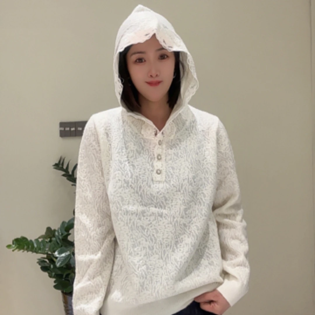 【心依阁铭品】春款法式款花边帽领毛衣