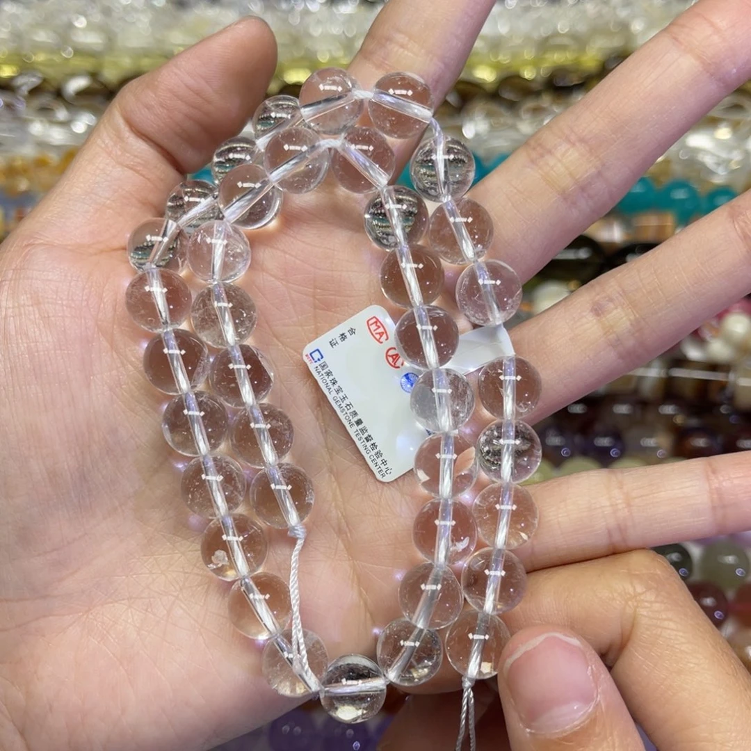 水晶颈饰未镶嵌天然白水晶卡10长条38厘米