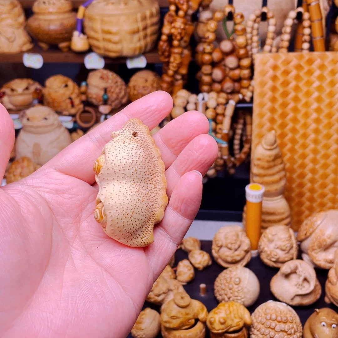 竹竹根雕豆角把玩件