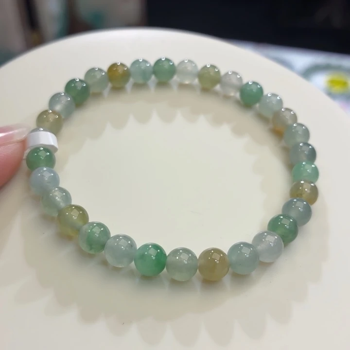 翡翠未镶嵌手链冰胶多宝卡5.9