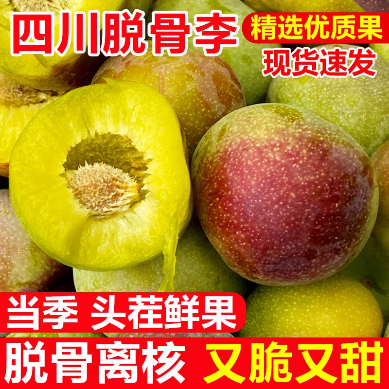 四川脱骨脆李子新鲜水果李子现货甜茵红李半边红当季3/5斤