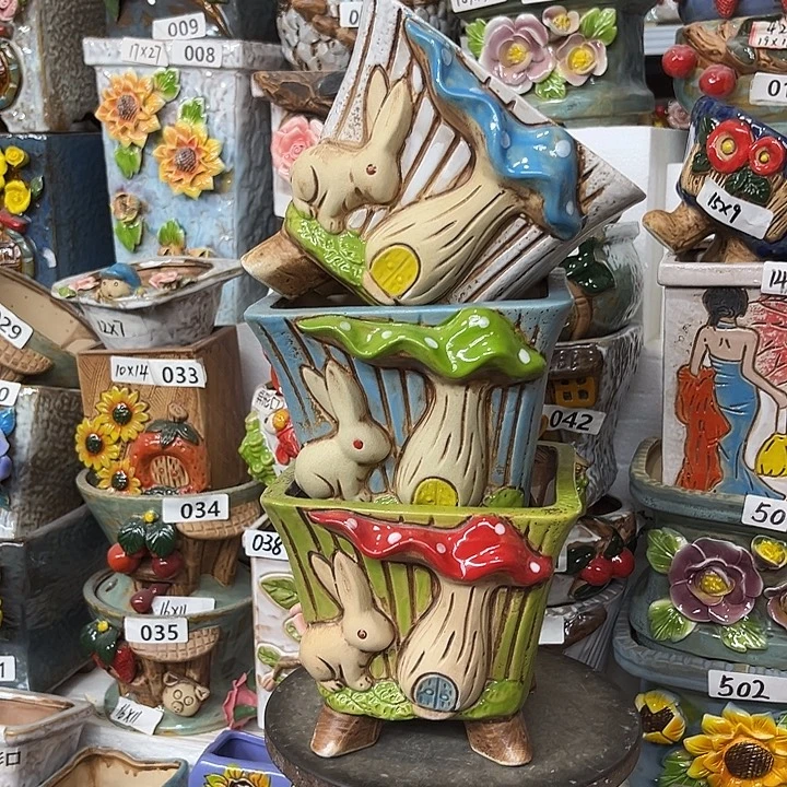 粗陶材质多肉花盆