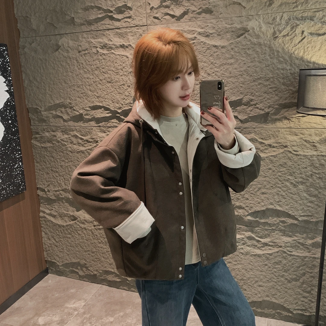 XIARENLI【连帽羽绒外套】时尚百搭气质衣服潮流休闲服新款羽绒服