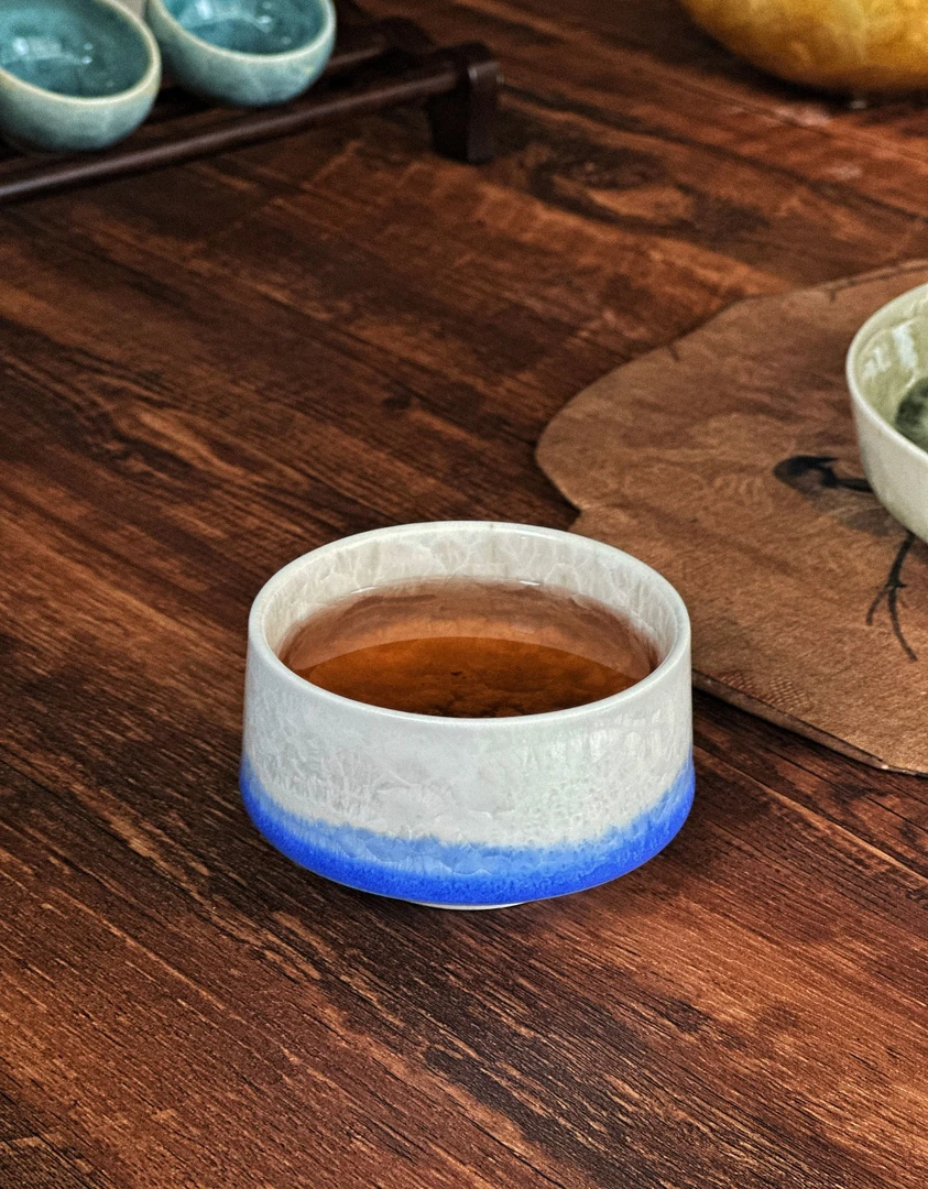 Sanmu三木青山一线陶瓷压手杯窑变结晶釉#15主人杯茶杯茶具家用