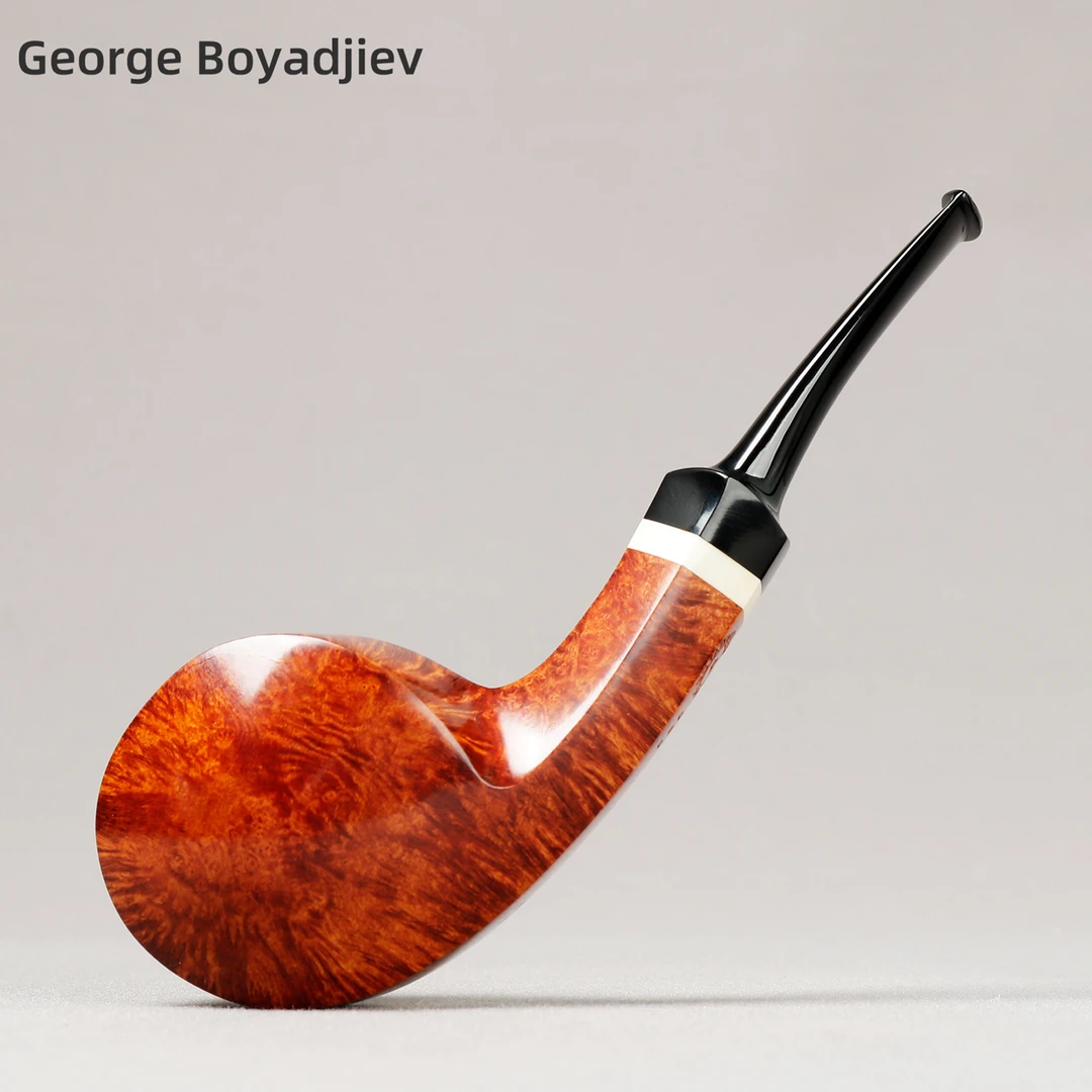 保加利亚 博雅杰夫 红色光面双面鼓 A级 3mm 手工石楠木烟斗
