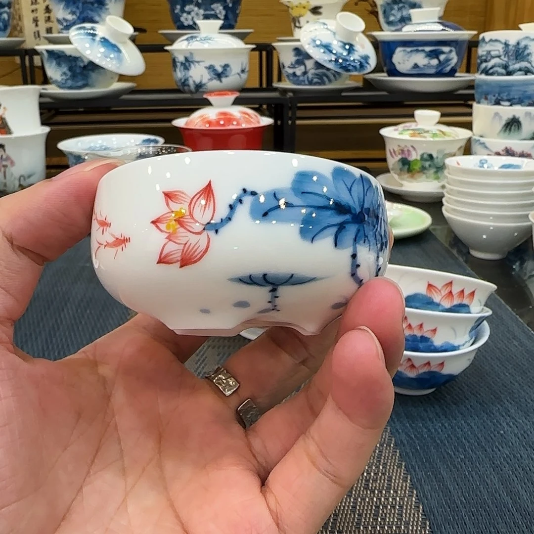 *****吴氏品雅三足荷花主人杯65cc