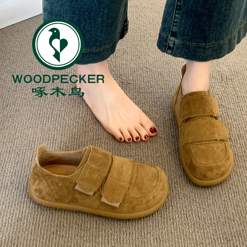 啄木鸟厚底勃肯鞋女2025新款女鞋子网红爆款软底单鞋休闲豆豆鞋女