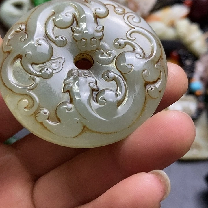 白玉菩提吊坠把件