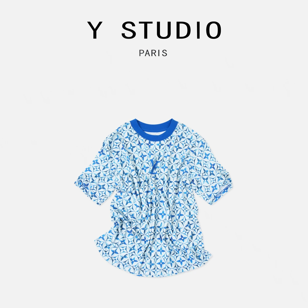 【大妮专属】（水月青花）2025夏季设计高街重工时尚百搭女款短袖T恤