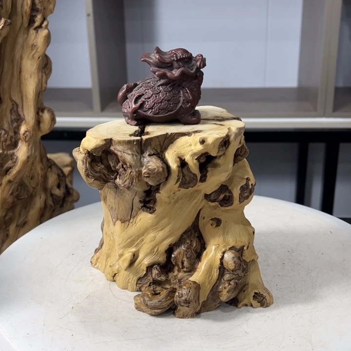 木石榴木榴疤底座摆件