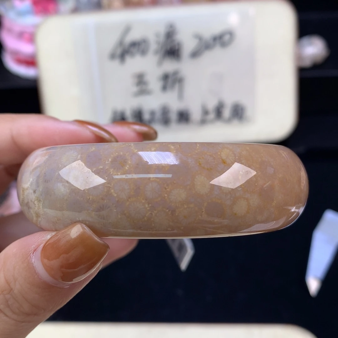 硅化珊瑚（珊瑚玉）未镶嵌颈饰五折精美手镯57口（76号）