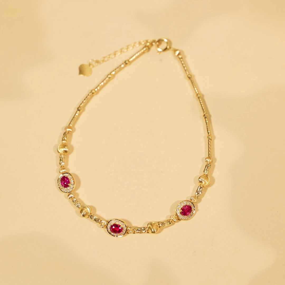 【歪歪】红宝石手链*18K金镶嵌U9439