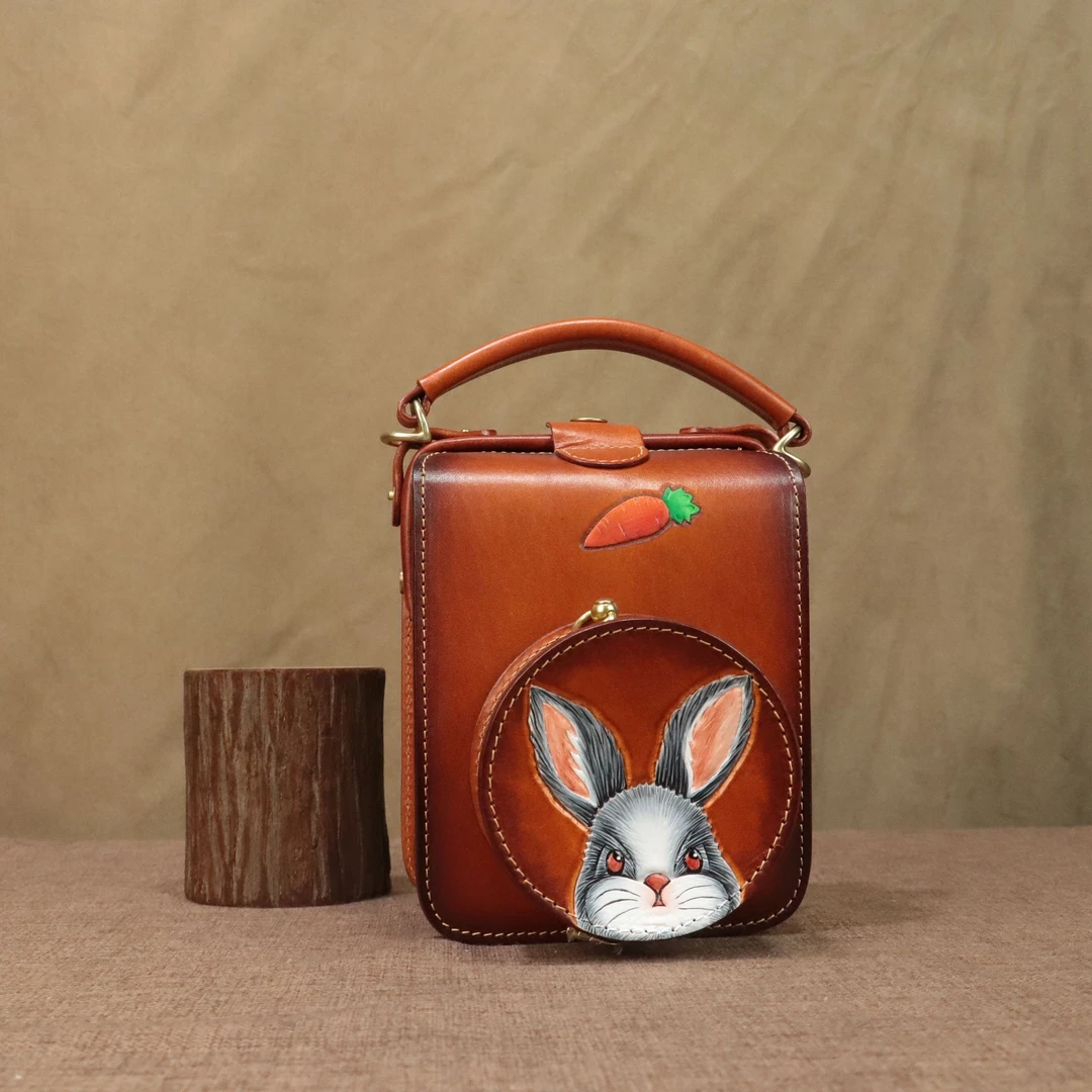 意大利树膏头层牛皮女士真皮单肩斜挎手提医生包小圆饼包包