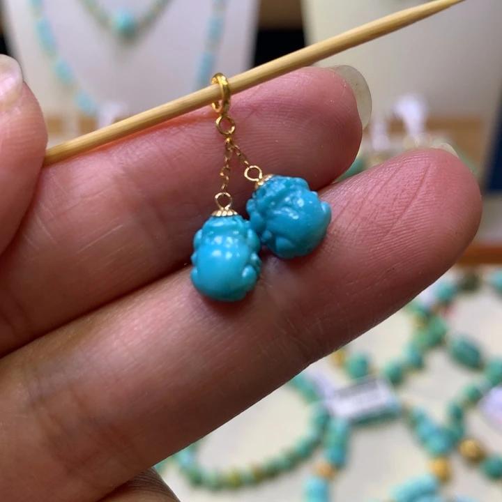 绿松石18K金镶嵌滴流