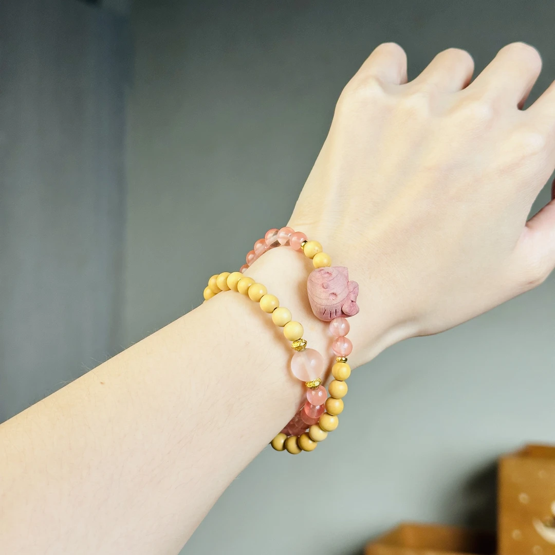 兜兜｜新中式双圈手链 Kitty猫手链