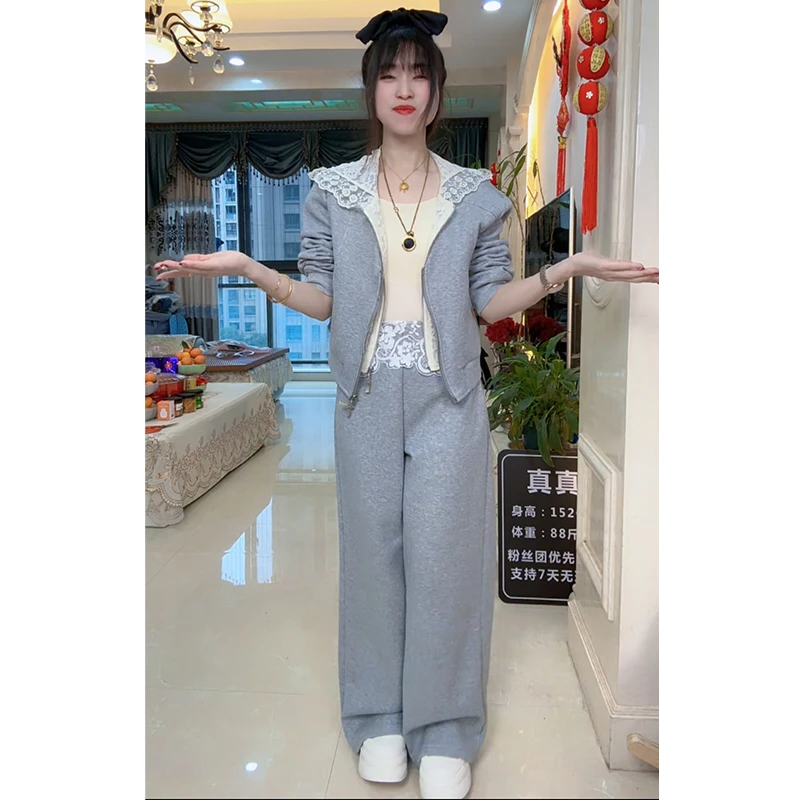 2025春季新款卫衣外套+裤子休闲设计师款套装真真