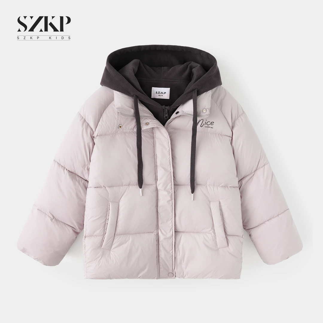 SZKP冬季新款女童保暖上衣中大童休闲时尚儿童棉衣外套XJYD557501