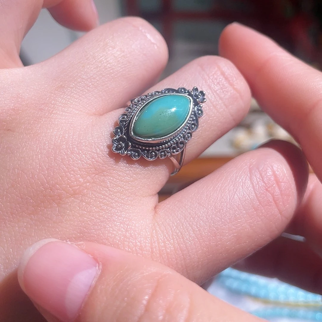 绿松石配饰银S925镶嵌