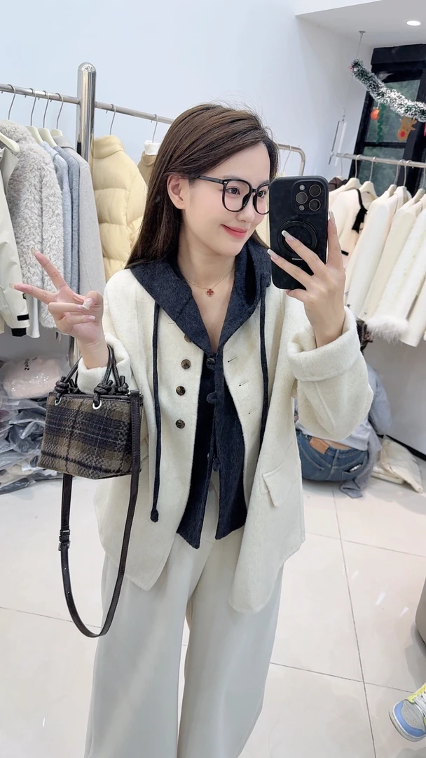 双面羊毛两件套外套