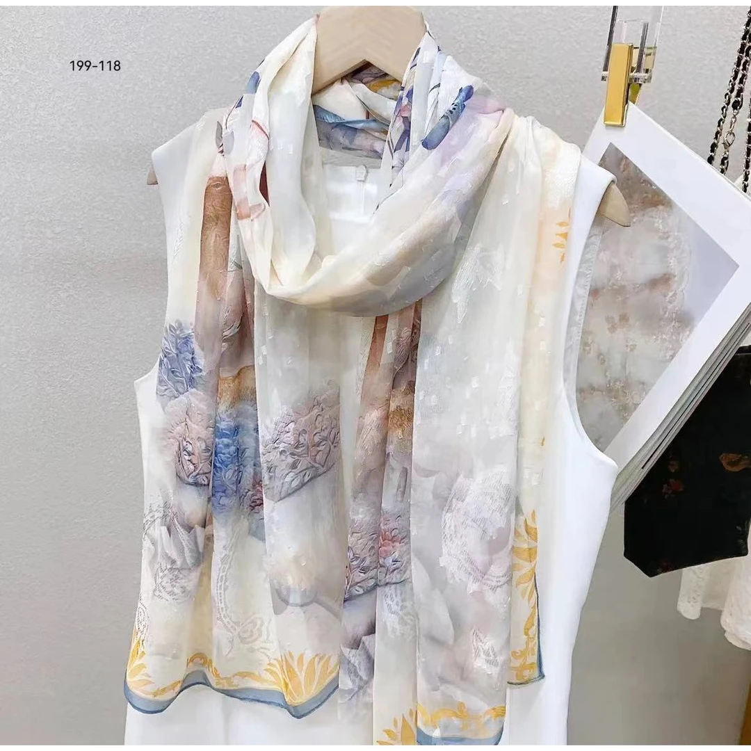 A207【花开见鹿】 #双绉剪花 高端复古围巾披肩70*180